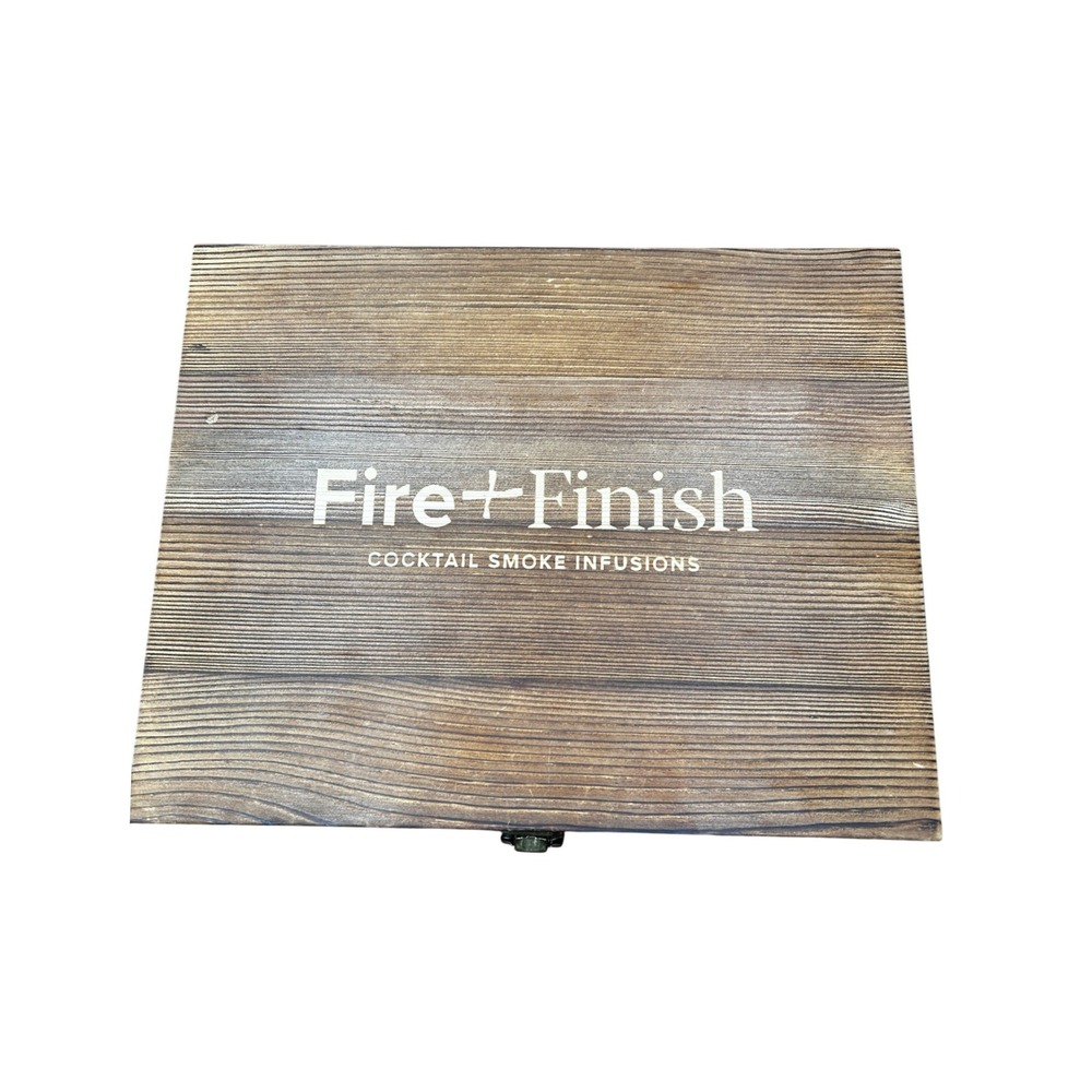 Fire + Finish Cocktail Smoker‎ Kit Wood Box Torch 6 Wood Flavors Bar Set